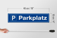 Holzschild Straßenschild 46x10cm Parkplatz Parken Dekoration
