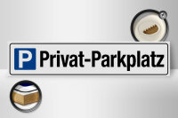 Holzschild Straßenschild 46x10cm Privat - Parkplatz Parken