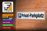 Holzschild Straßenschild 46x10cm Privat - Parkplatz Parken
