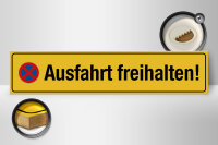 Holzschild Straßenschild 46x10cm Ausfahrt freihalten gelbes Schild