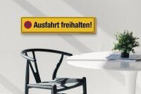 Holzschild Straßenschild 46x10cm Ausfahrt freihalten gelbes Schild