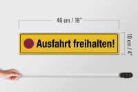 Holzschild Straßenschild 46x10cm Ausfahrt freihalten gelbes Schild