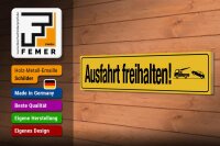 Holzschild Straßenschild 46x10cm Ausfahrt freihalten Dekoration