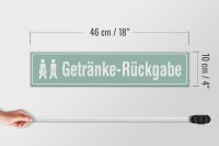 Holzschild Straßenschild 46x10cm Getränke - Rückgabe WC Dekoration