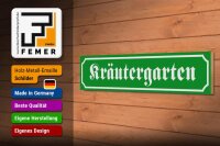 Holzschild Straßenschild 46x10cm Kräutergarten Dekoration