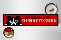 Holzschild Spruch 46x10cm hier wohnt Hundefreund der Welt