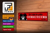 Holzschild Spruch 46x10cm hier wohnt Hundefreund der Welt