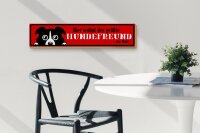 Holzschild Spruch 46x10cm hier wohnt Hundefreund der Welt