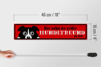 Holzschild Spruch 46x10cm hier wohnt Hundefreund der Welt