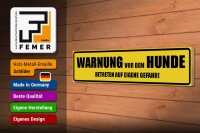 Holzschild Spruch 46x10cm Warnung vor dem Hunde Gefahr Dekoration