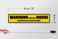 Holzschild Spruch 46x10cm Warnung vor dem Hunde Gefahr Dekoration