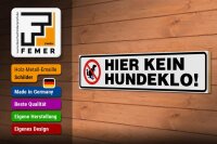 Holzschild Verbot 46x10cm hier kein Hundeklo! Dekoration