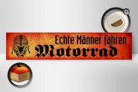 Holzschild Spruch 46x10cm echte Männer fahren Motorrad Dekoration