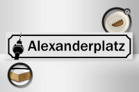Holzschild Straßenschild 46x10cm Alexanderplatz Berlin Dekoration