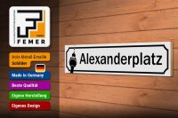 Holzschild Straßenschild 46x10cm Alexanderplatz Berlin Dekoration
