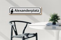 Holzschild Straßenschild 46x10cm Alexanderplatz Berlin Dekoration