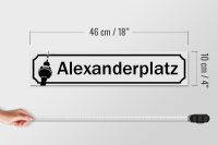 Holzschild Straßenschild 46x10cm Alexanderplatz Berlin Dekoration