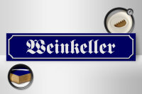 Holzschild Straßenschild 46x10cm Weinkeller Wein Bar Küche