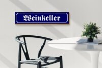Holzschild Straßenschild 46x10cm Weinkeller Wein Bar Küche