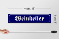 Holzschild Straßenschild 46x10cm Weinkeller Wein Bar Küche