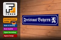 Holzschild Straßenschild 46x10cm Freistaat Bayern Wappen Dekoration