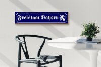 Holzschild Straßenschild 46x10cm Freistaat Bayern Wappen Dekoration