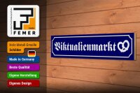 Holzschild Straßenschild 46x10cm Viktualienmarkt Brezel Dekoration