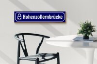 Holzschild Straßenschild 46x10cm Hohenzollernbrücke Köln Dekoration