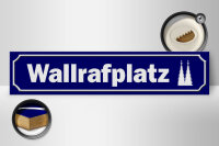 Holzschild Straßenschild 46x10cm Wallrafplatz Köln Dekoration