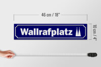 Holzschild Straßenschild 46x10cm Wallrafplatz Köln Dekoration