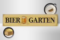 Holzschild Straßenschild 46x10cm Biergarten Bier Kneipe Dekoration