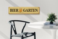 Holzschild Straßenschild 46x10cm Biergarten Bier Kneipe Dekoration