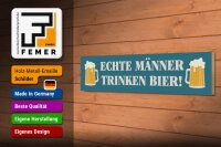 Holzschild Spruch 46x10cm echte Männer trinken Bier Dekoration
