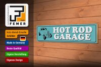 Holzschild Straßenschild 46x10cm Hot rod Garage Auto Dekoration