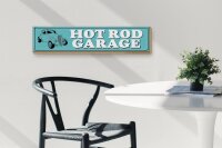 Holzschild Straßenschild 46x10cm Hot rod Garage Auto Dekoration