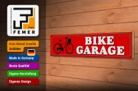 Holzschild Straßenschild 46x10cm Bike Garage Fahrrad Dekoration