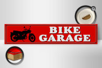 Holzschild Straßenschild 46x10cm Bike Garage Motorrad Dekoration