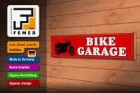 Holzschild Straßenschild 46x10cm Bike Garage Motorrad Dekoration