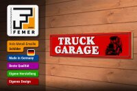 Holzschild Straßenschild 46x10cm Truck Garage LKW Dekoration