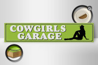 Holzschild Straßenschild 46x10cm Pinup Cowgirls Garage Dekoration