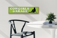 Holzschild Straßenschild 46x10cm Pinup Cowgirls Garage Dekoration
