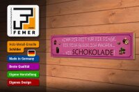 Holzschild Spruch 46x10cm Schokolade nimm dir Zeit für Dekoration