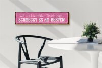 Holzschild Spruch 46x10cm wo Liebe schmeckt es am besten Dekoration