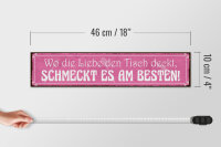 Holzschild Spruch 46x10cm wo Liebe schmeckt es am besten Dekoration