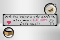 Holzschild Spruch 46x10cm aber mein Hund liebt mich Herz Dekoration