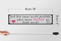 Holzschild Spruch 46x10cm aber mein Hund liebt mich Herz Dekoration