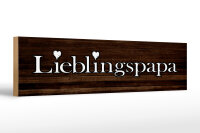 Holzschild Spruch 46x10cm Lieblingspapa Papa Herz Familie Dekoration