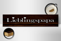 Holzschild Spruch 46x10cm Lieblingspapa Papa Herz Familie Dekoration