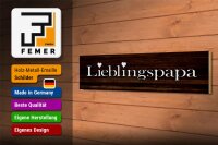 Holzschild Spruch 46x10cm Lieblingspapa Papa Herz Familie Dekoration