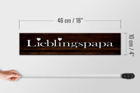 Holzschild Spruch 46x10cm Lieblingspapa Papa Herz Familie Dekoration